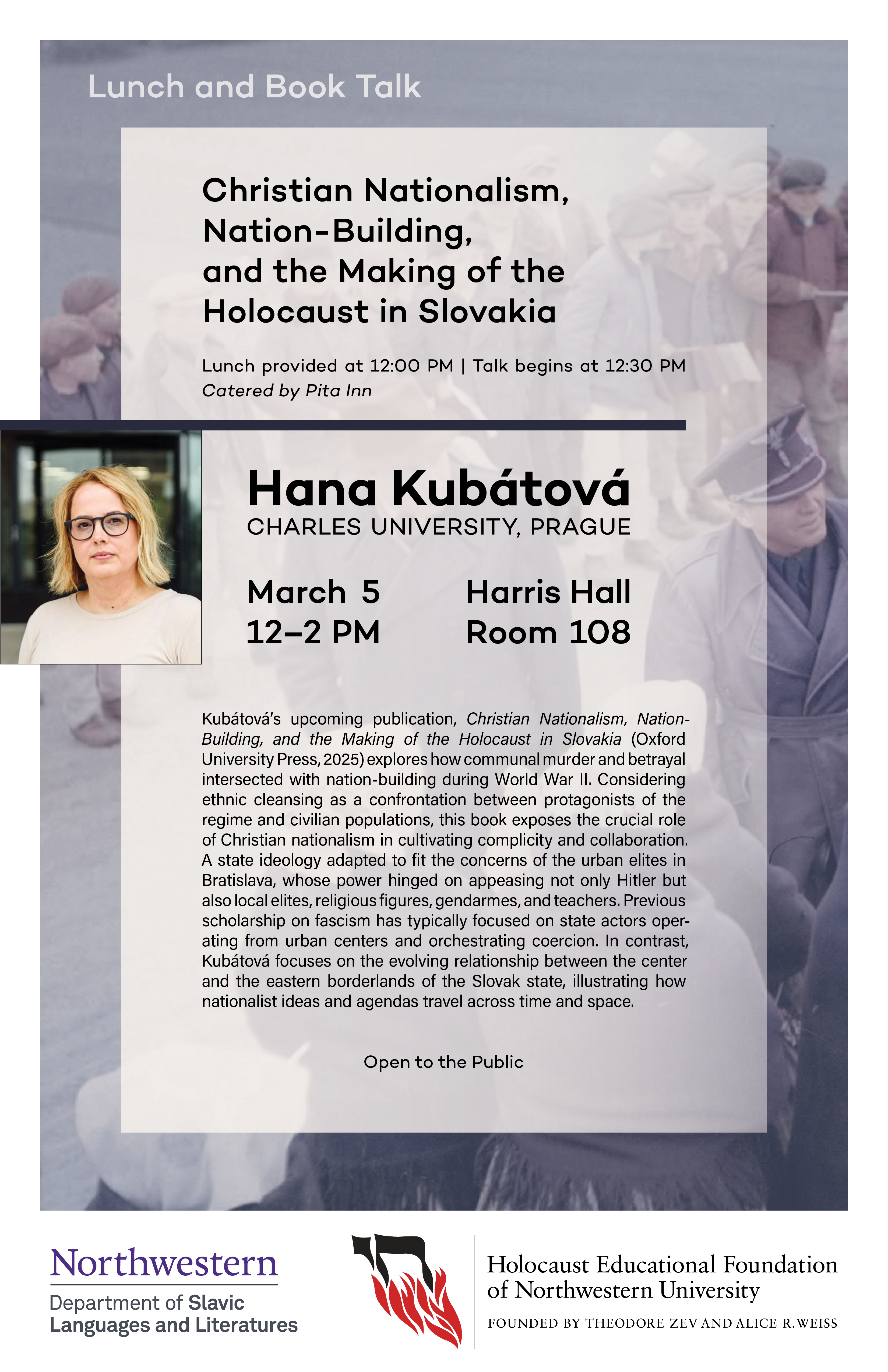 Hana Kubatova Book Talk Poster