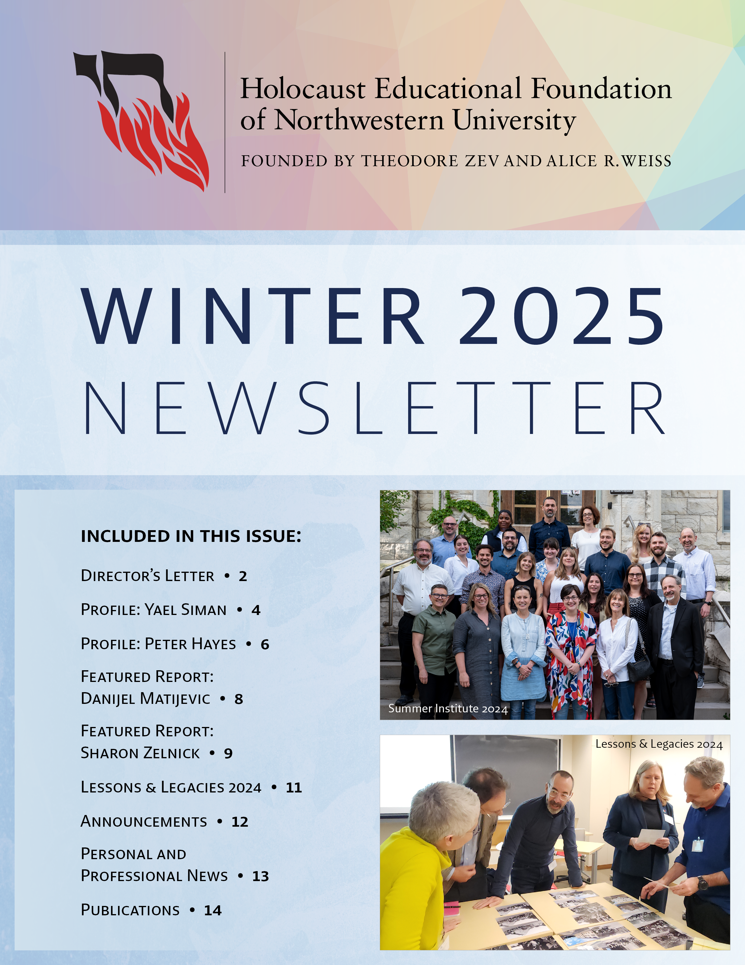 Winter 2025 HEFNU Newsletter Cover